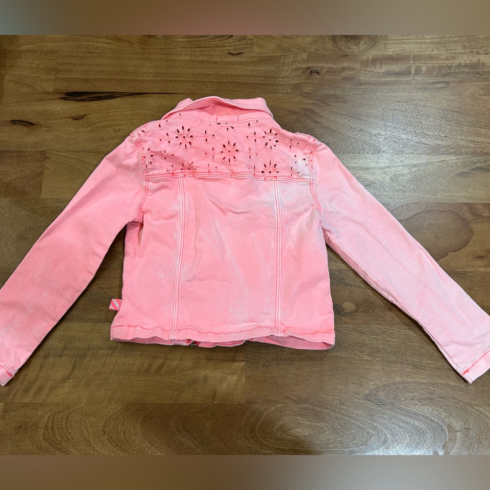 Billieblush Pink Girls' Asymmetrical Zip Jean Jacket - Picture 4 of 10